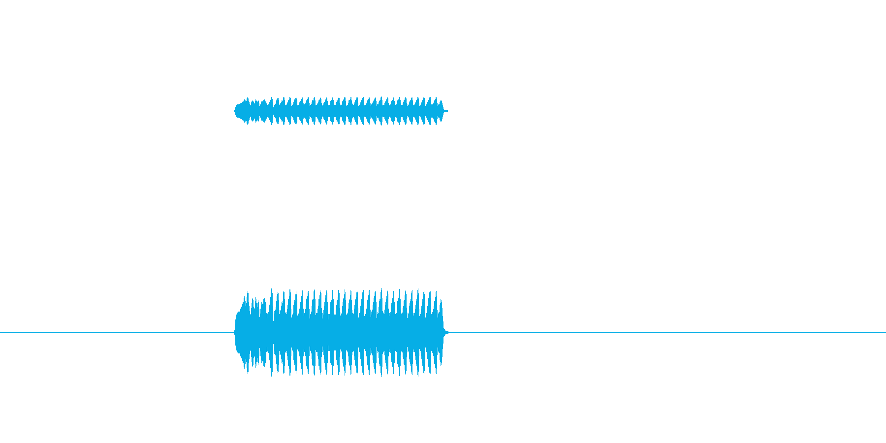 ビーッ(ホイッスル、警笛の音)の再生済みの波形