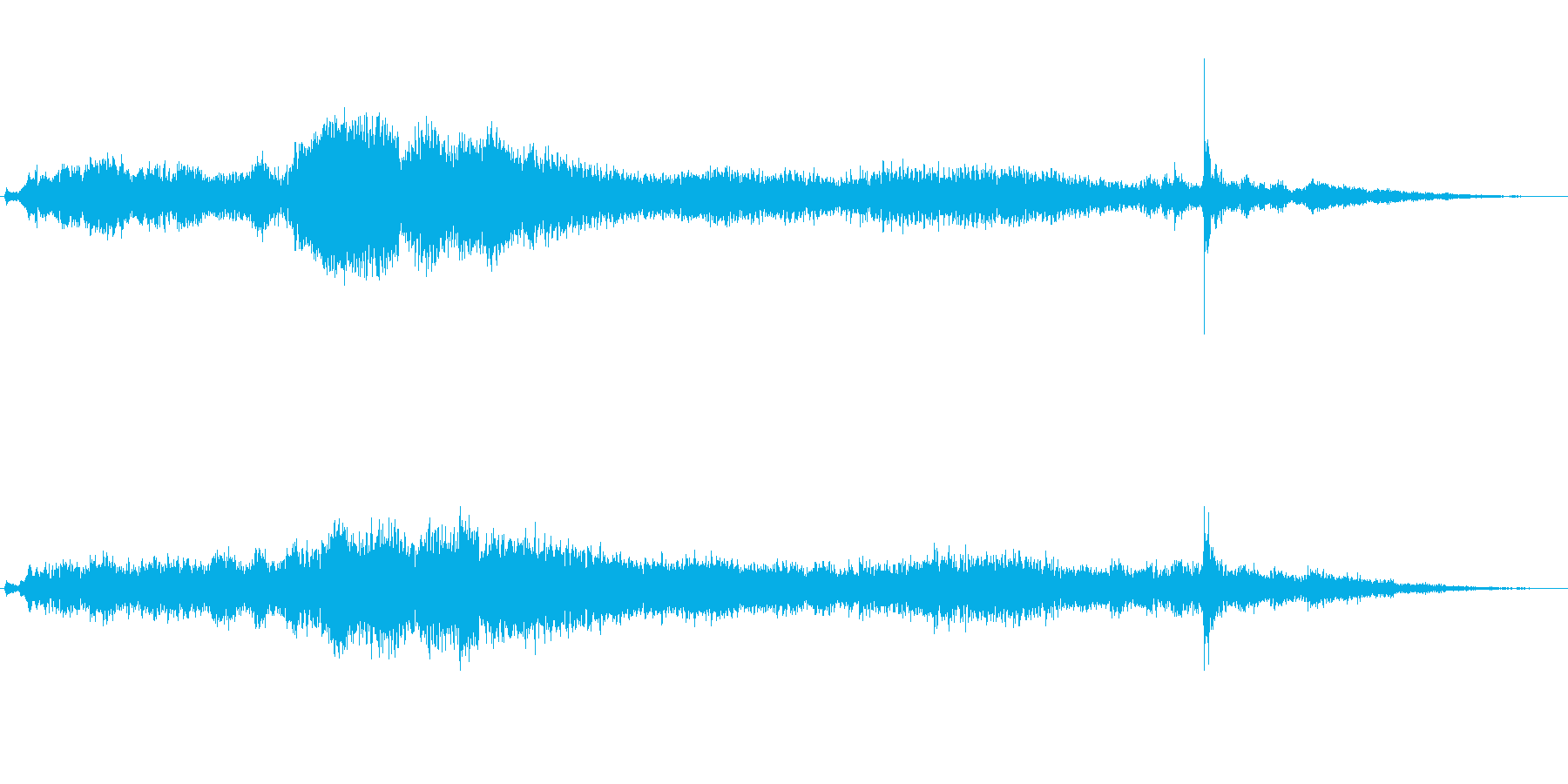 ドアの閉まる音風のアイキャッチ音の再生済みの波形