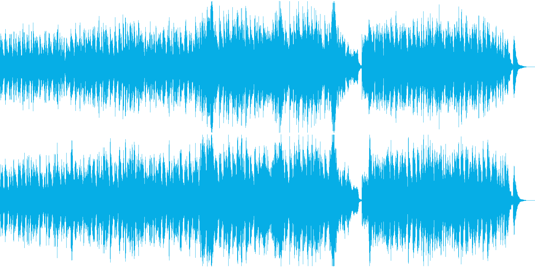 ハロウィンを表現した怪しいオーケストラ曲の再生済みの波形