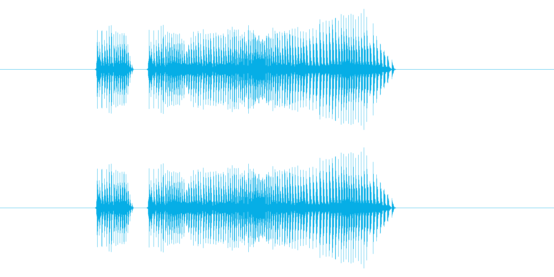 音ネタをエフェクトほか加工し作成しまし…の再生済みの波形