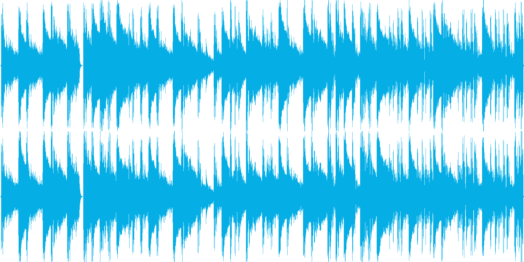 ドラムンベースを基本にした楽曲です。の再生済みの波形