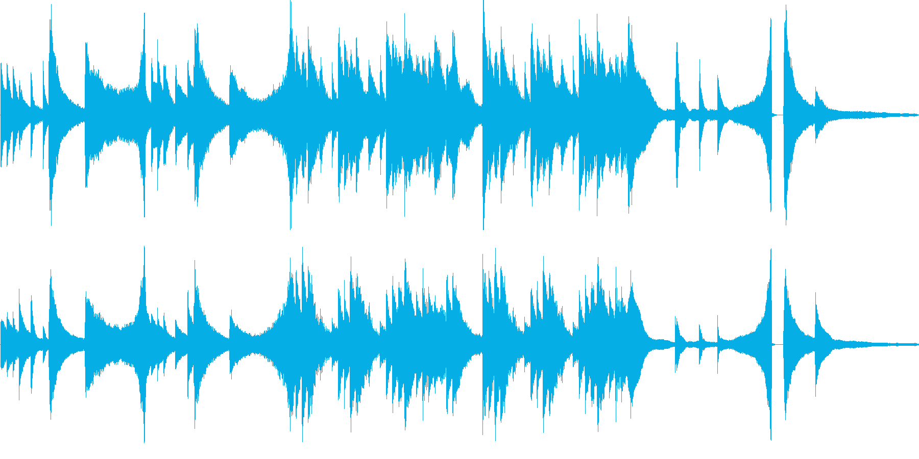 ピアノ主体の悲しみが膨らんでいく様な曲の再生済みの波形