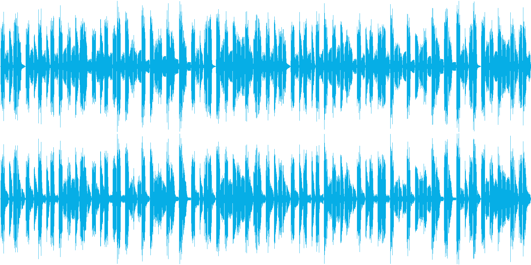 リズムを強調した淡々と伸びやかな楽曲の再生済みの波形