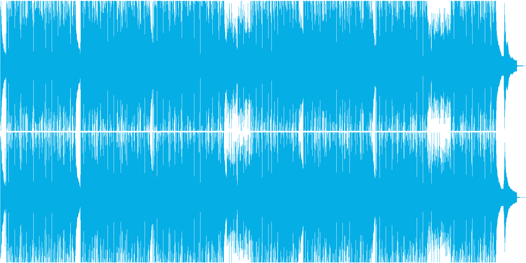 ゆったりとした夏らしいギターとピアノ楽曲の再生済みの波形