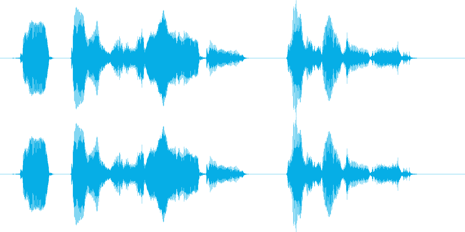 ピーっという発信音のあとに、メッセージ…の再生済みの波形
