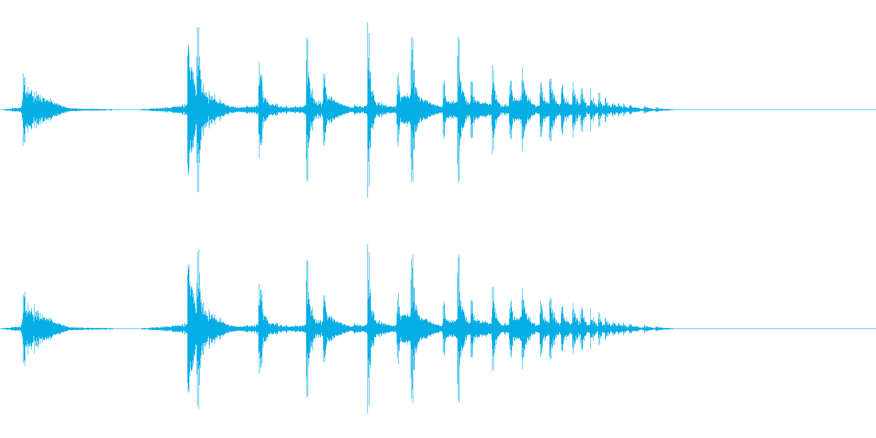 薬莢が落ちる音の再生済みの波形