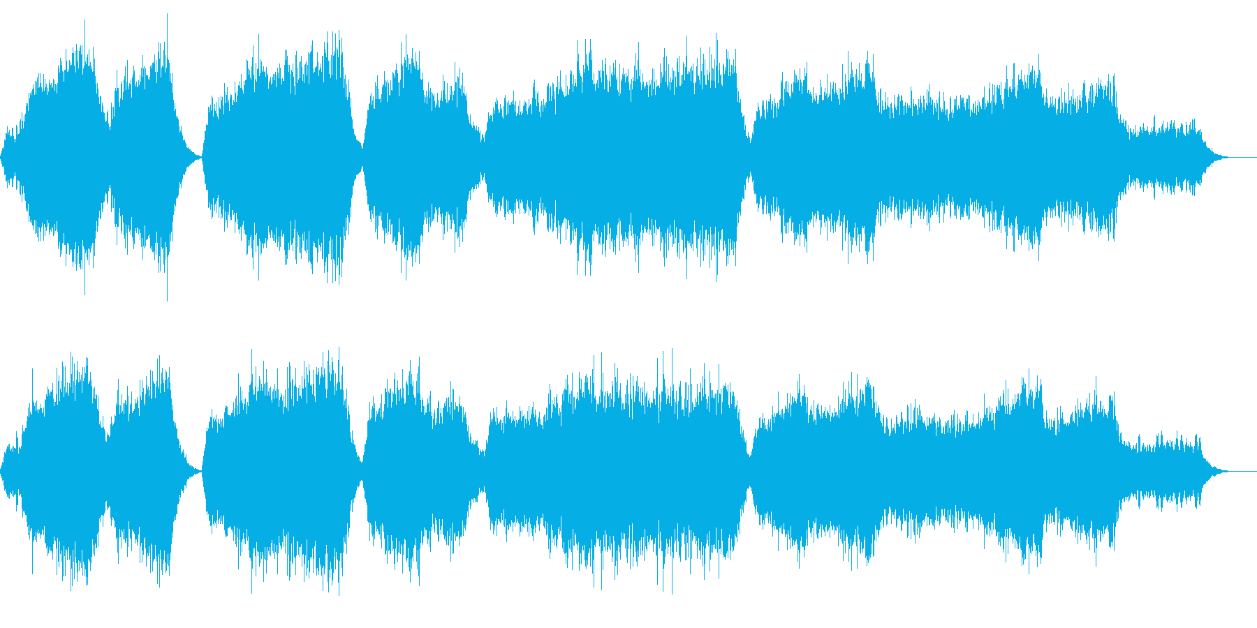 心癒されるアンビエント音楽の再生済みの波形