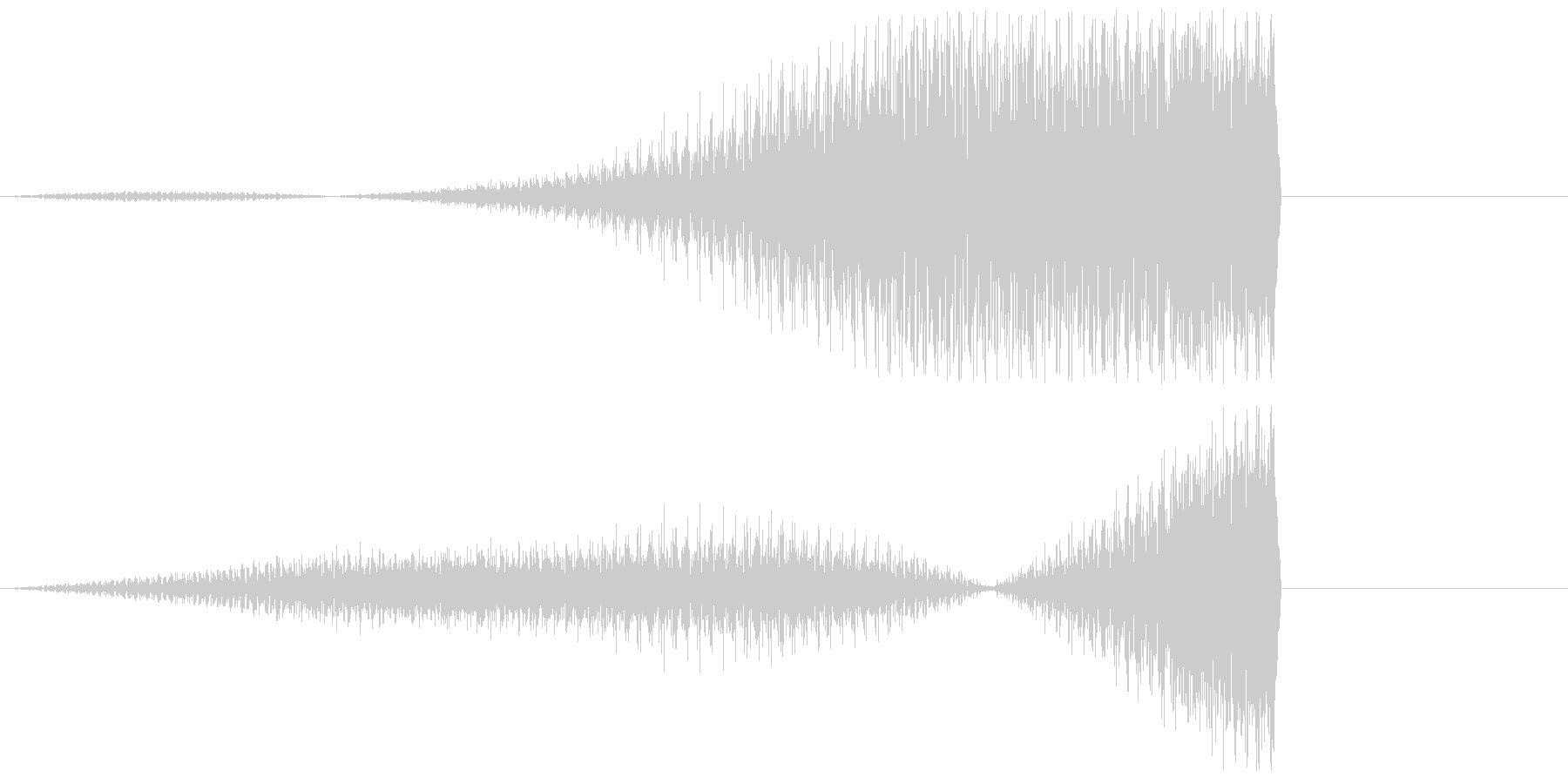 ピアノの低音フェードイン(リバース)の未再生の波形
