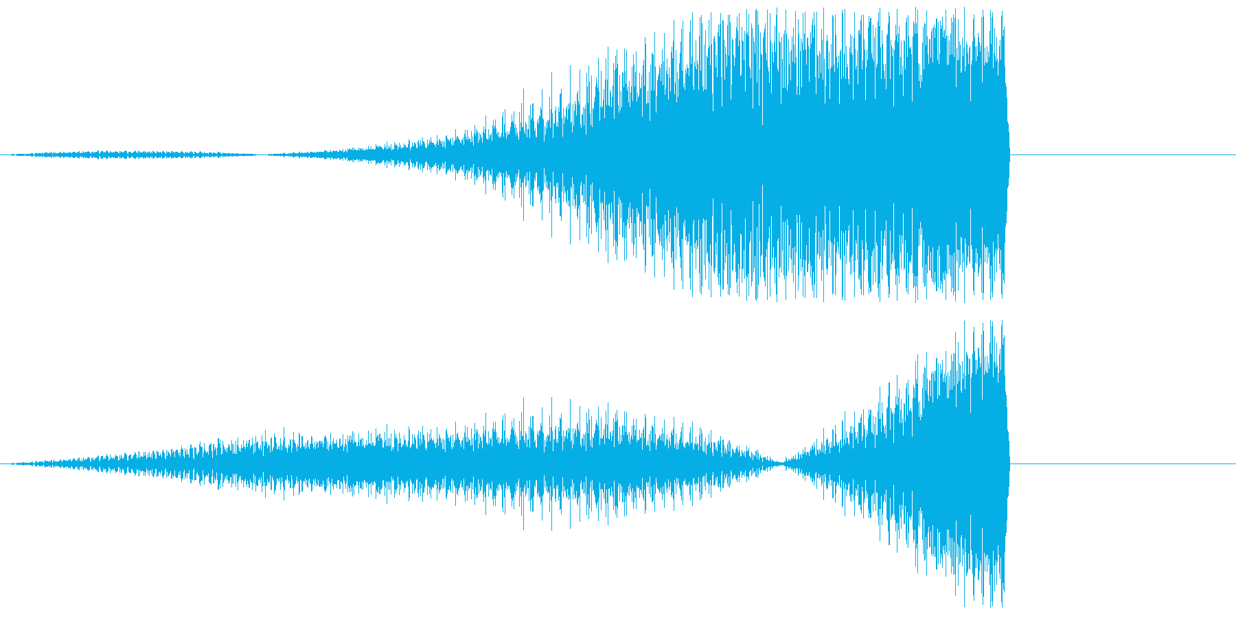 ピアノの低音フェードイン(リバース)の再生済みの波形