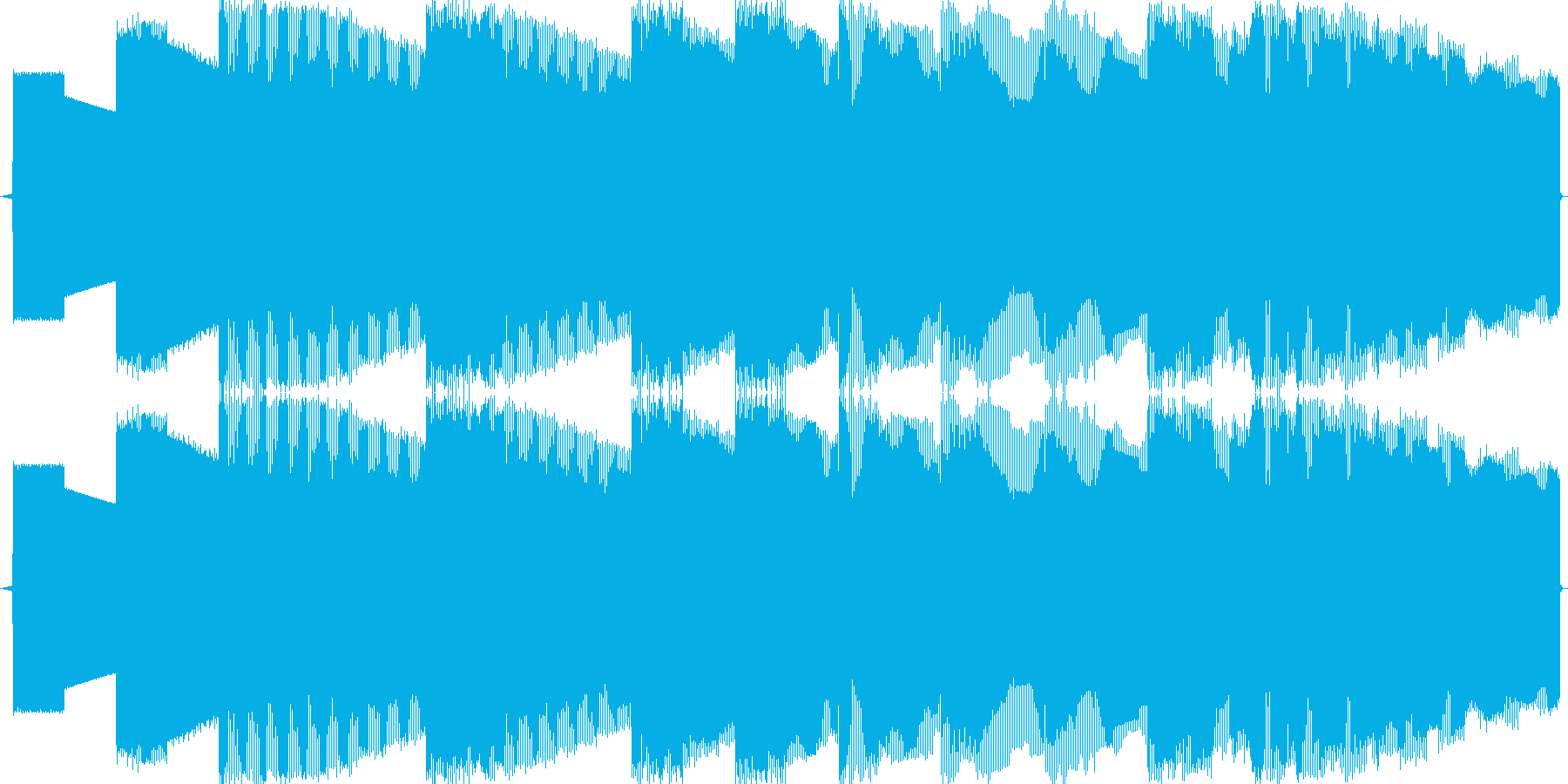 機械音のチャイムのジングルですの再生済みの波形