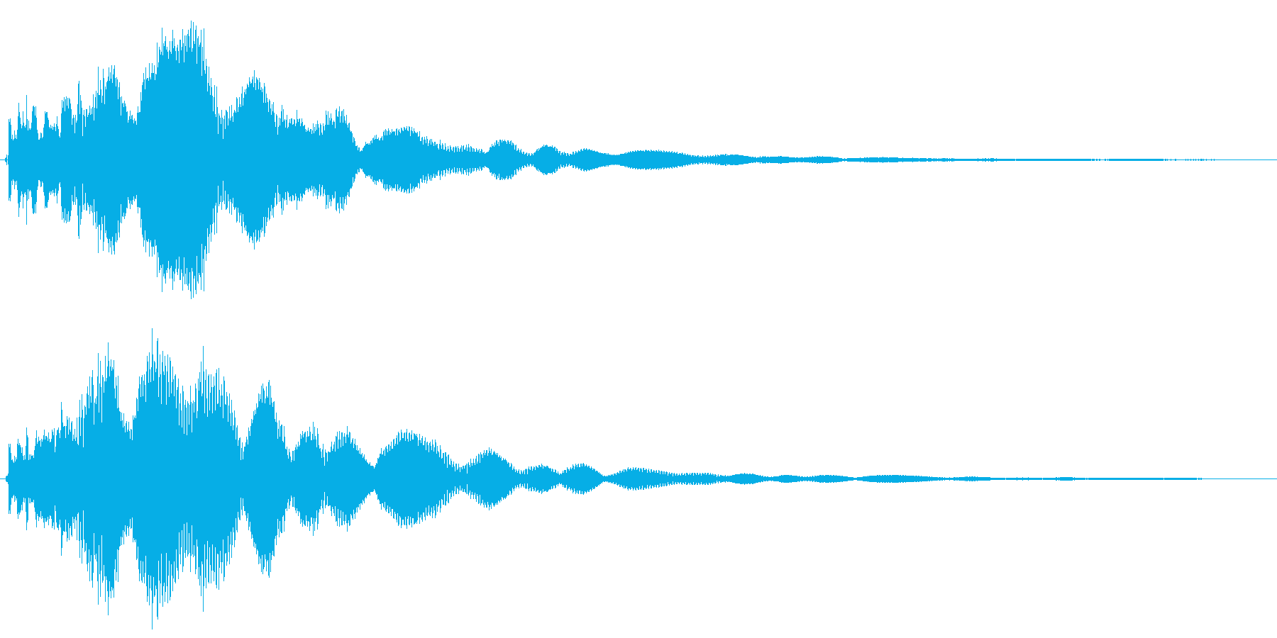 カコーン(水の波紋が広がるような決定音)の再生済みの波形