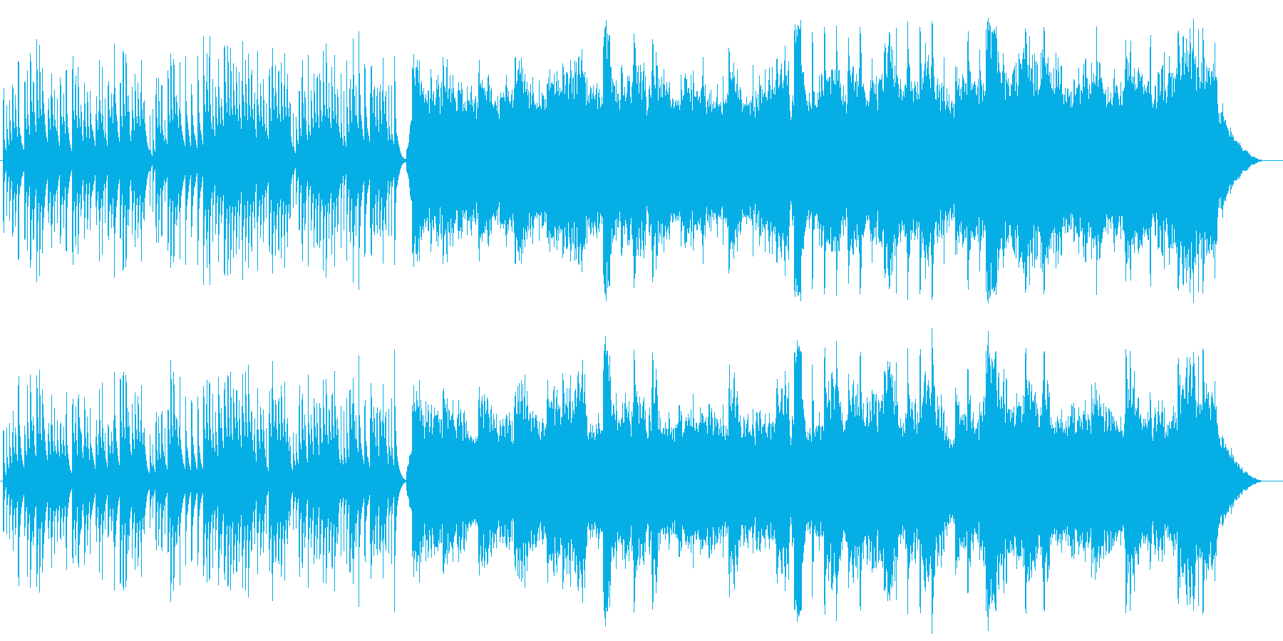 ほのぼの、暖かく優しいオーケストラ曲の再生済みの波形