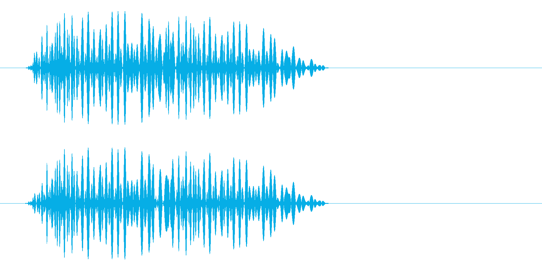 ポヨン(短く振動する音)の再生済みの波形