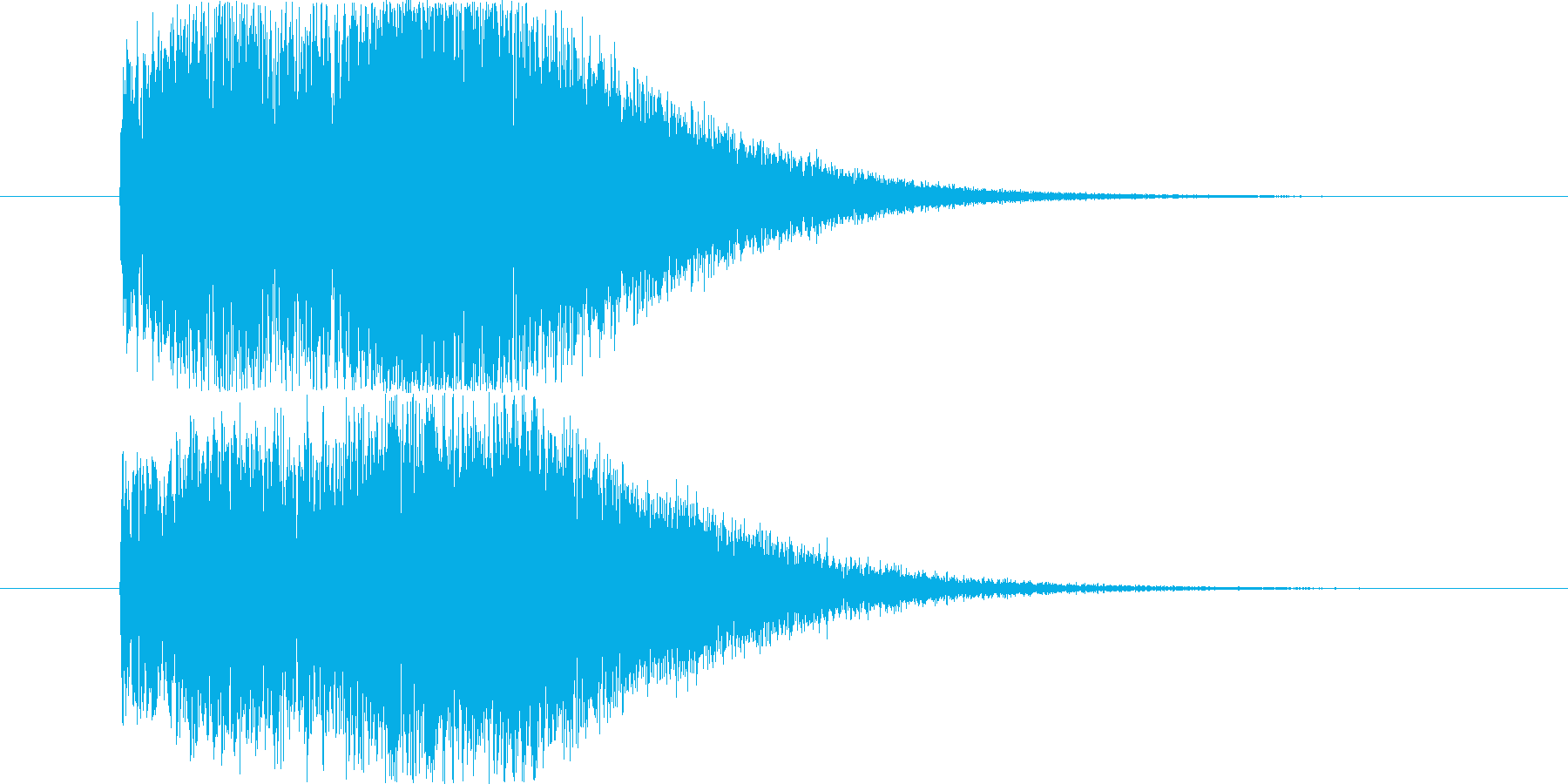 デフォルメされた風の音の再生済みの波形