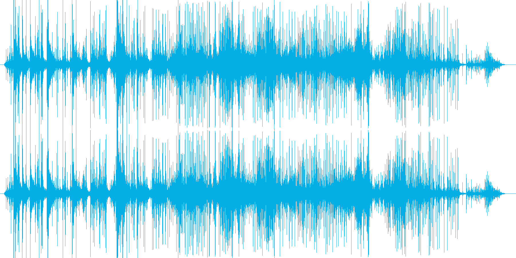 押し込めるような音の再生済みの波形