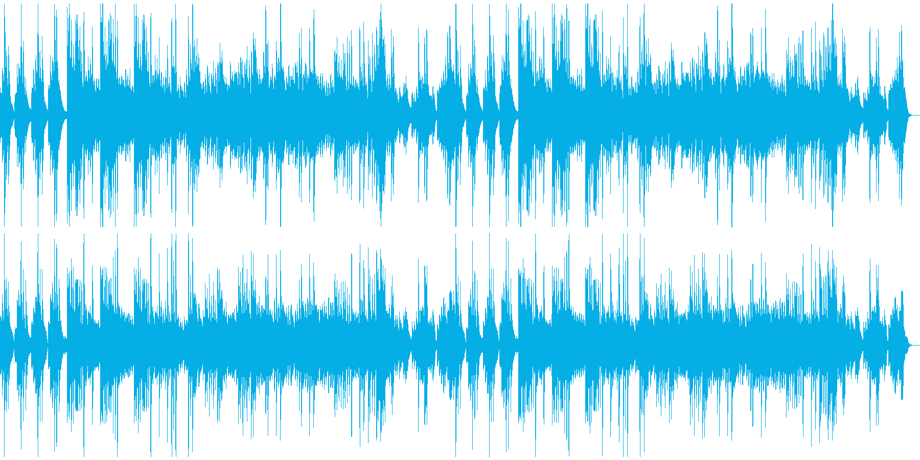 緩やかで滑らか。ソロ・ピアノ曲の再生済みの波形