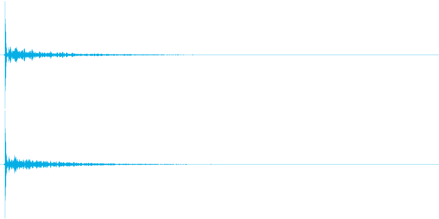 「トン」石と石を叩いた音_1+リバーブの再生済みの波形