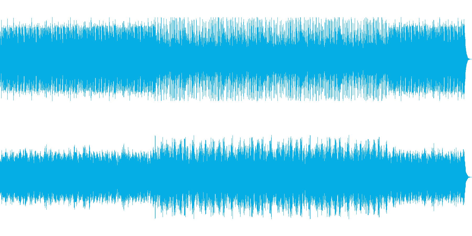ふんわりした滑らかなヒーリングの曲の再生済みの波形