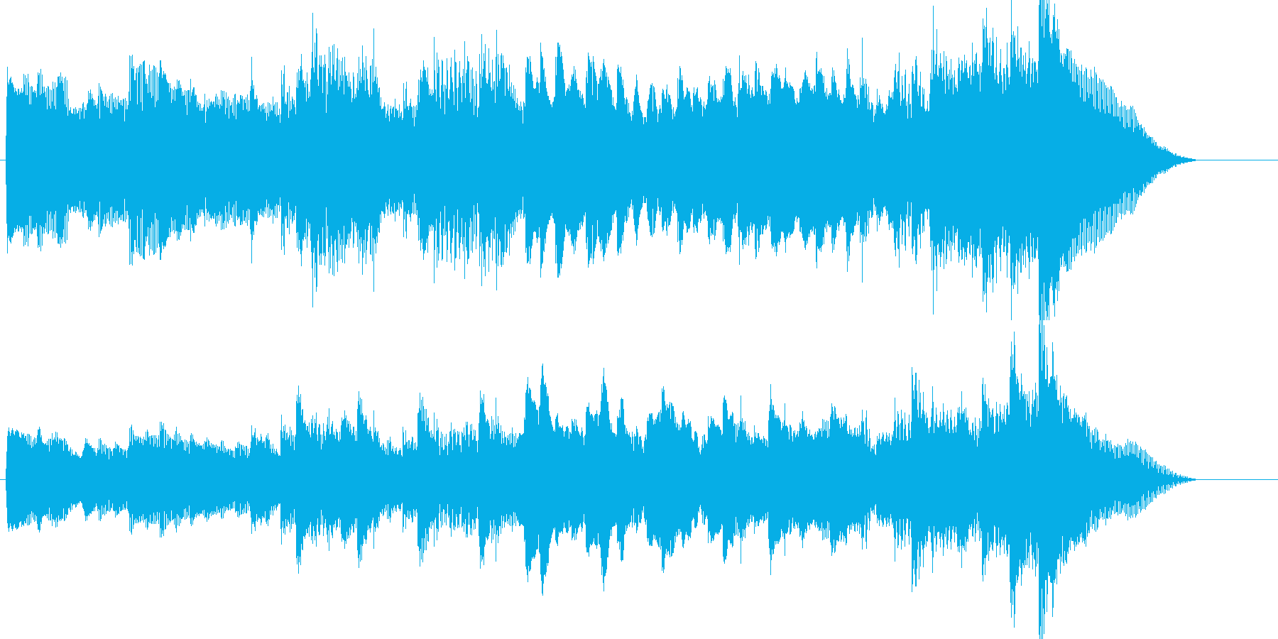 穏やかで明るめ、淡々としたピアノ曲の再生済みの波形