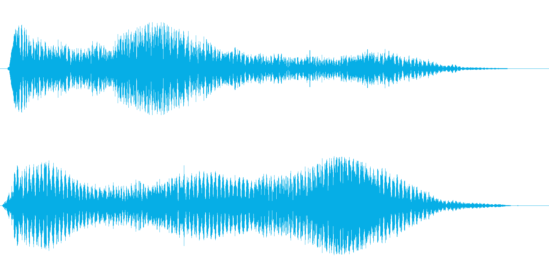 ドューウォーンというジングル向きの音源の再生済みの波形