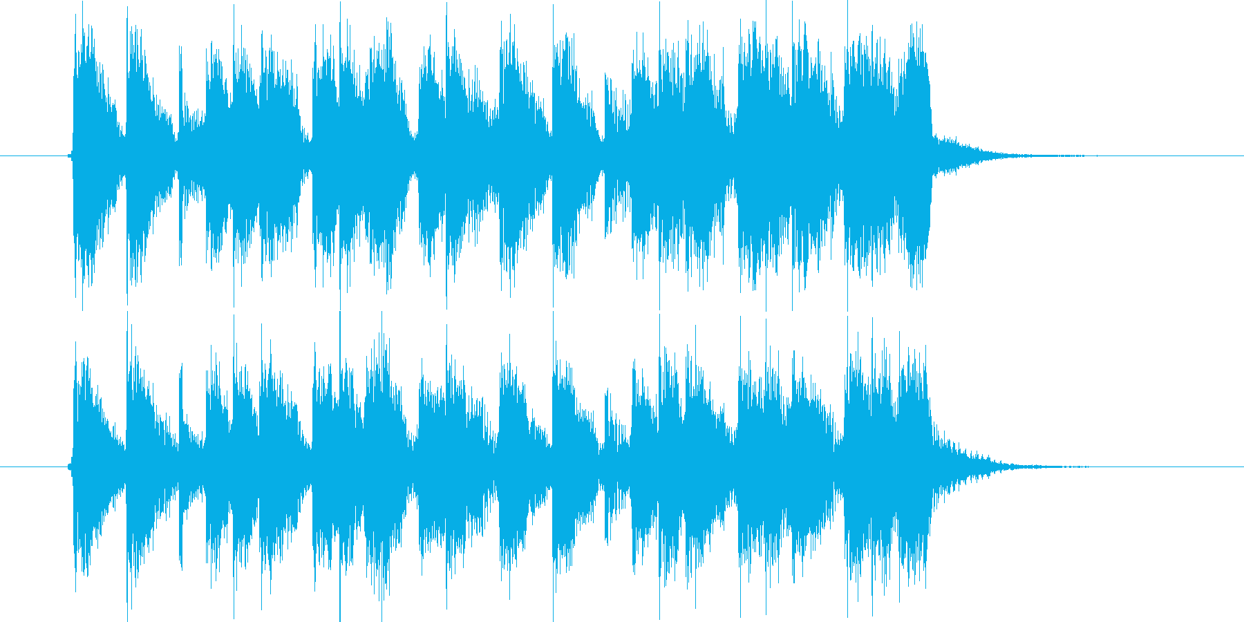 明るくて弾けたロックバンドのジングル曲の再生済みの波形