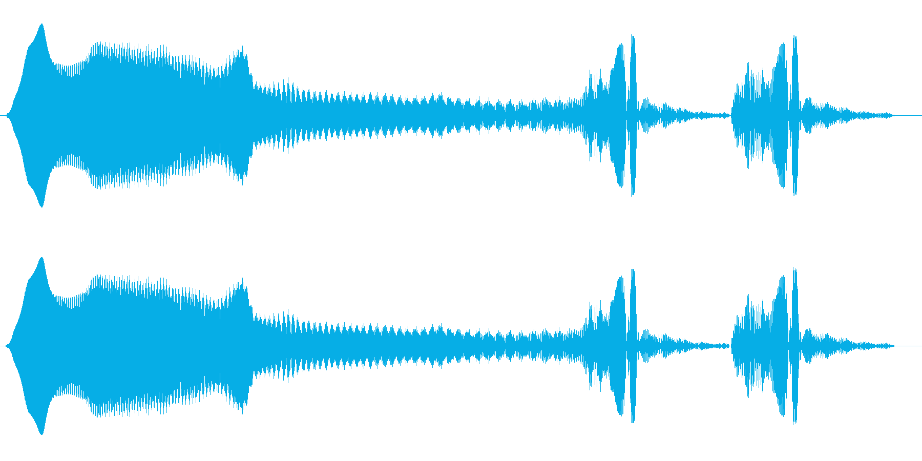 ヒュウーン、ウンウン(長い落下後余韻)の再生済みの波形