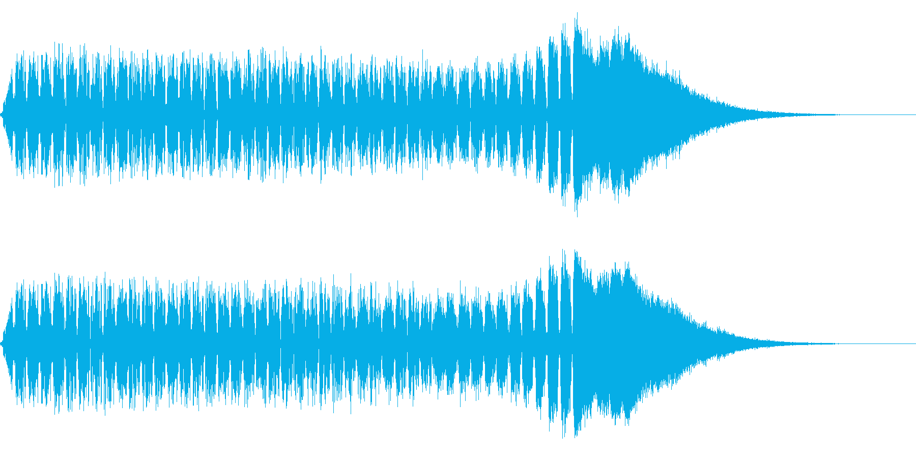 低音から高音へと変化するノイズサウンド…の再生済みの波形