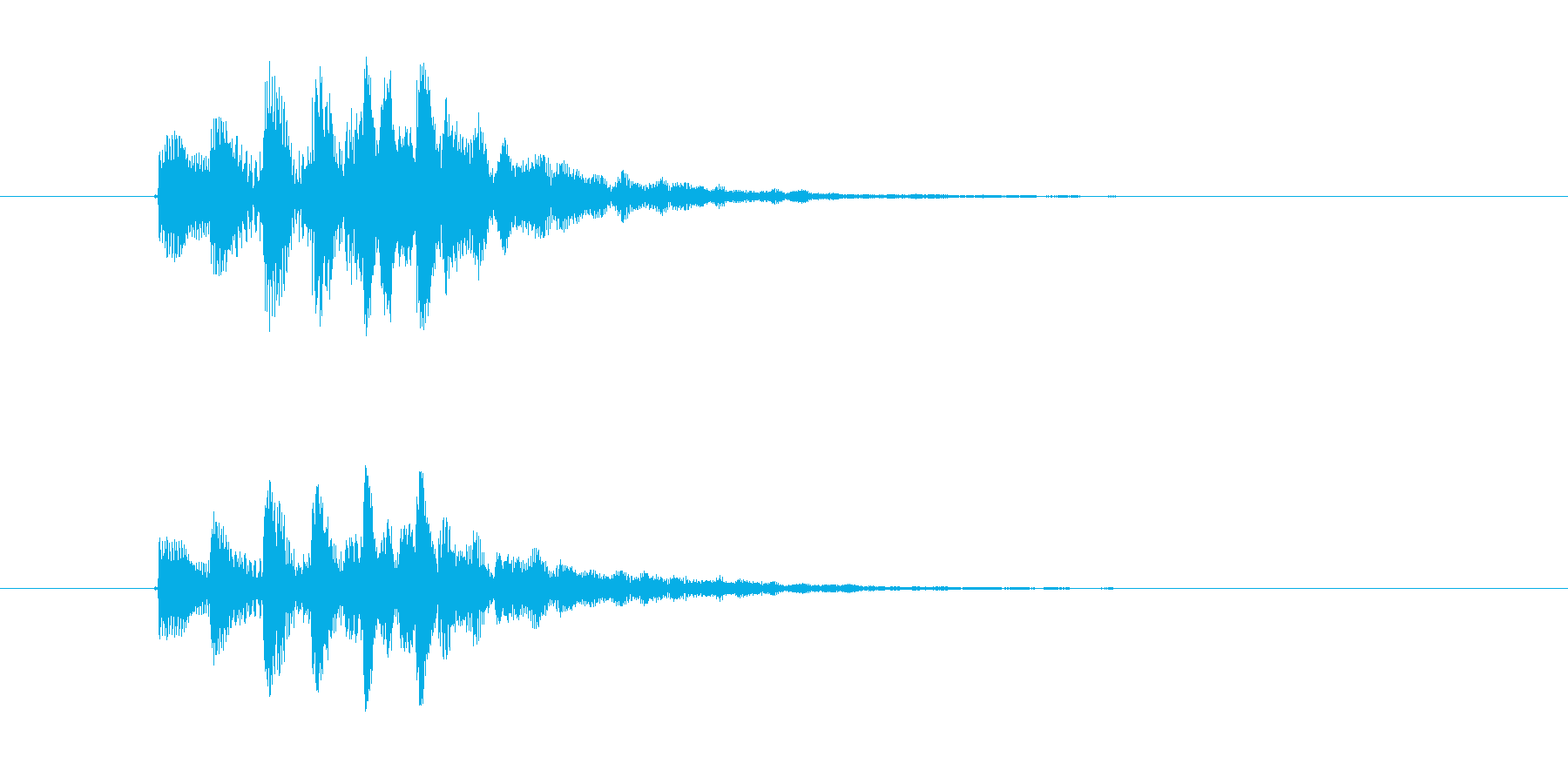 ポワンポワンポワン(起動、終了音)の再生済みの波形