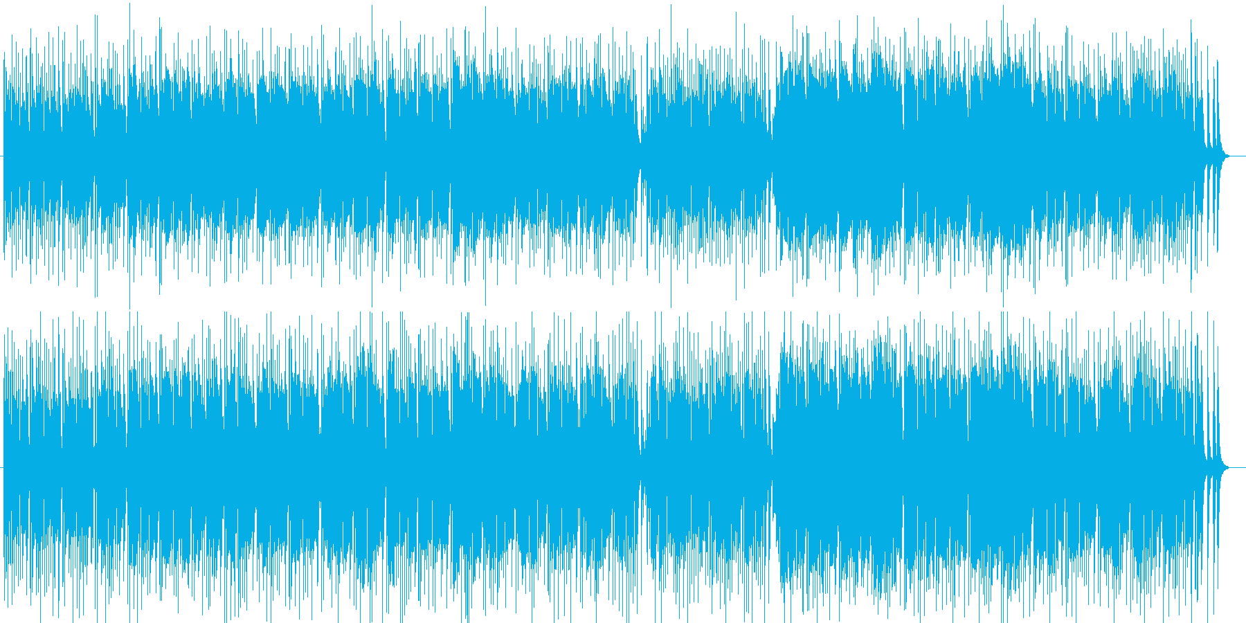 海辺の風景シンセサイザー系曲の再生済みの波形