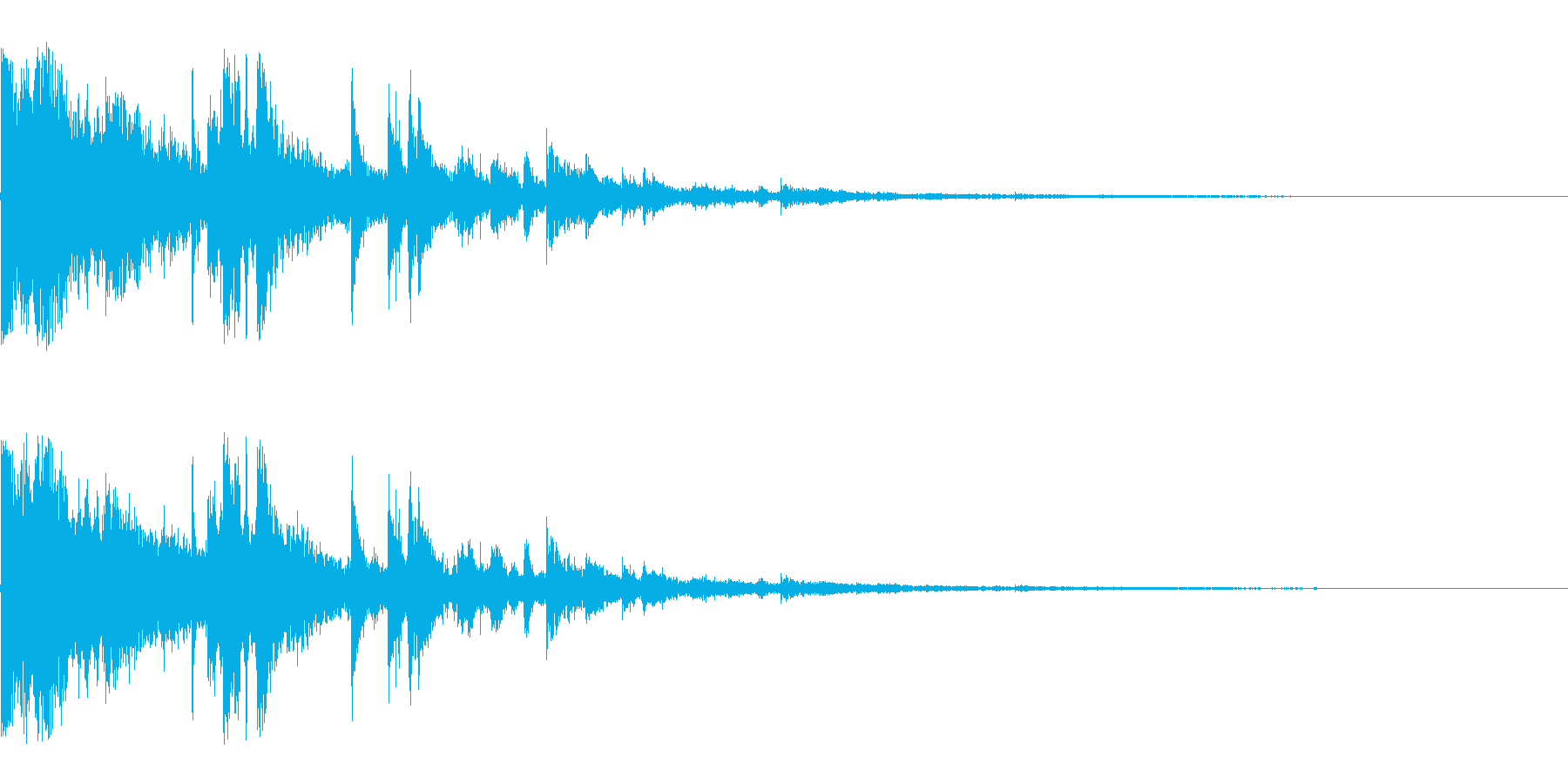 ガラスが割れる音の再生済みの波形
