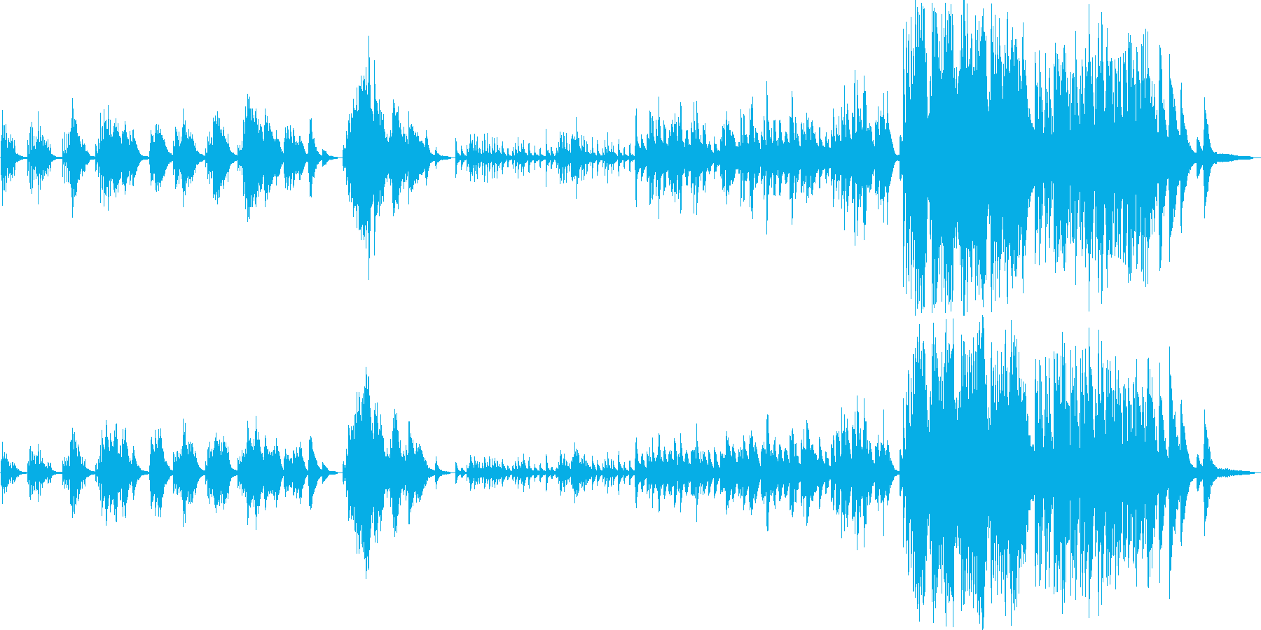 昔を懐かしむピアノ曲の再生済みの波形