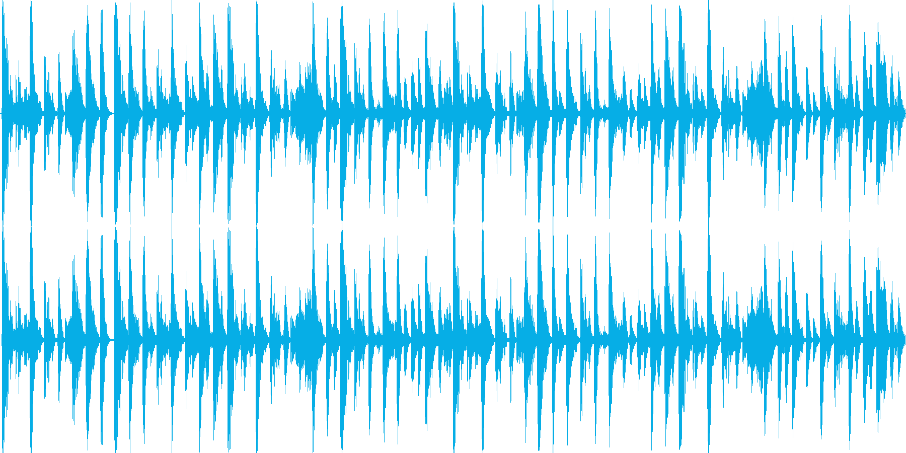 ドラムンベースを基本にした楽曲です。の再生済みの波形