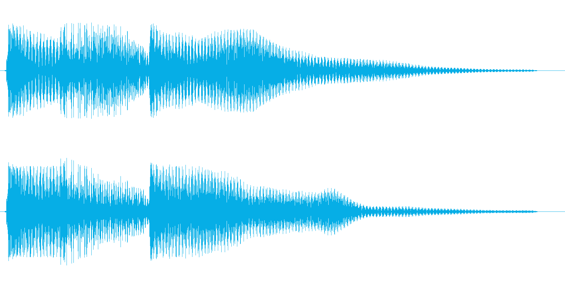 ビブラホーン風の通知音の再生済みの波形