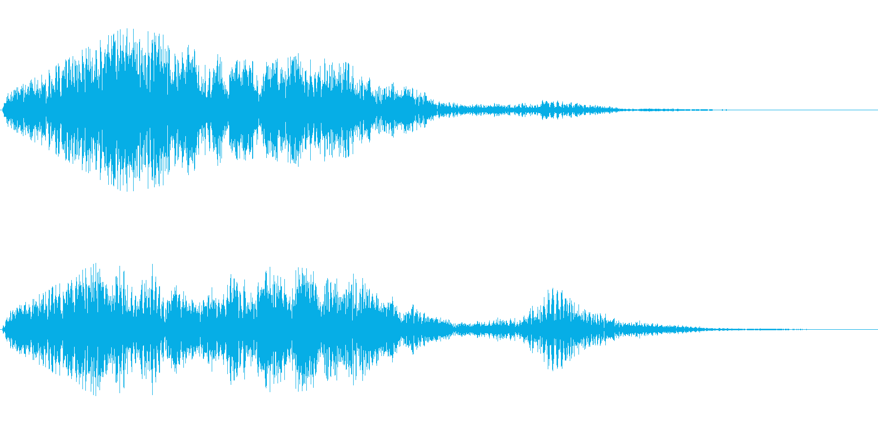 シンセサイザーの空間的な音階の効果音の再生済みの波形