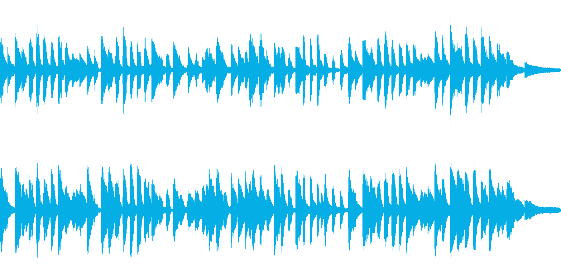 愛らしいピアノ・ソロ曲の再生済みの波形