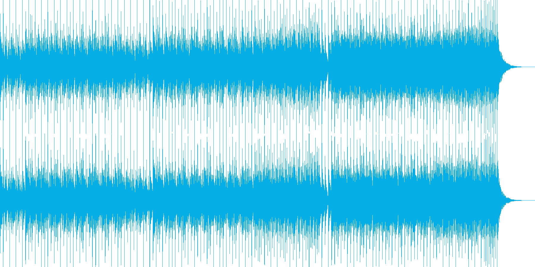 慌ただしい日常をイメージさせるBGMの再生済みの波形