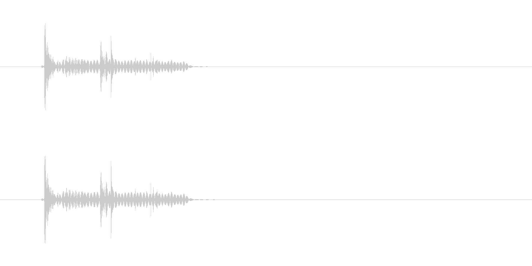 トップン(水中に落下する音)の未再生の波形