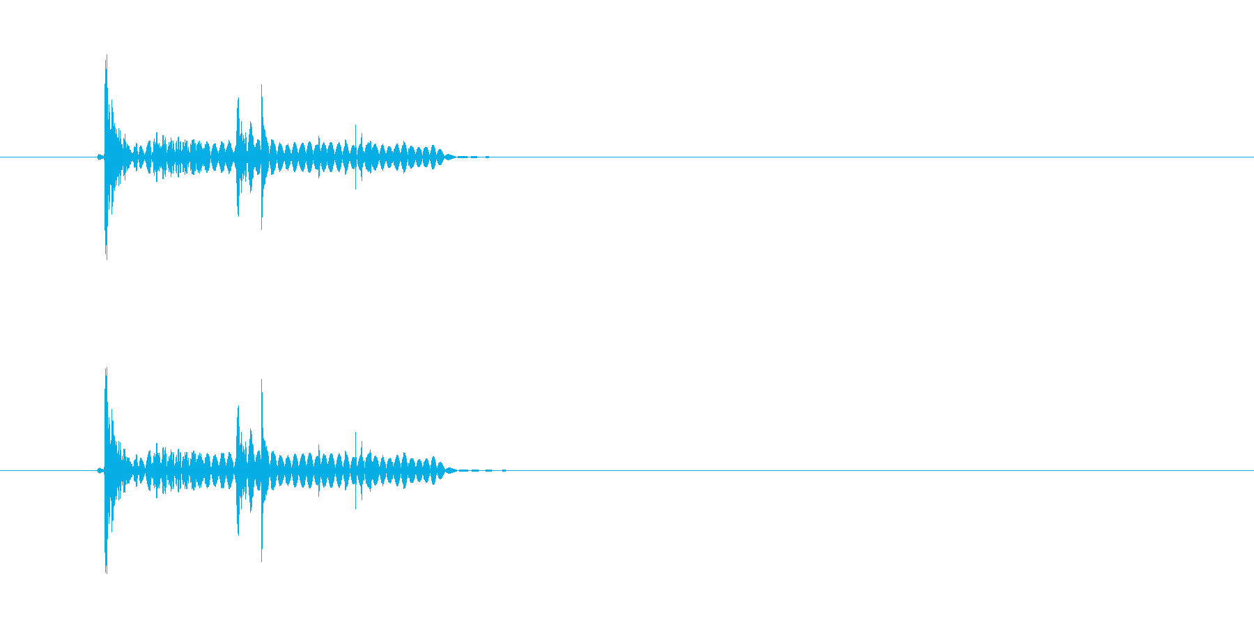 トップン(水中に落下する音)の再生済みの波形