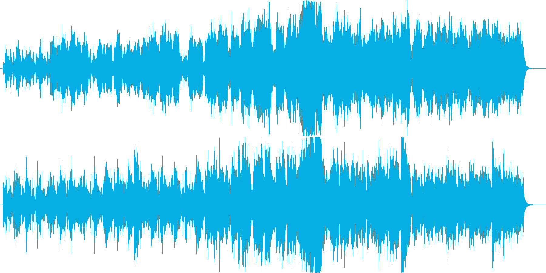 ストリングスと木管の爽やかなBGMの再生済みの波形