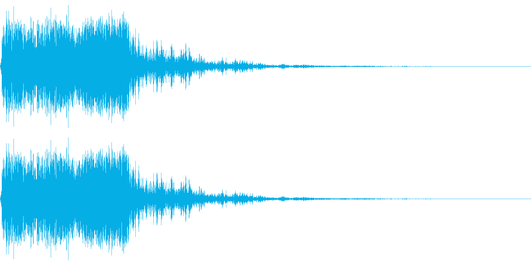 昔のゲームの様な非リアルな打撃音のイメ…の再生済みの波形