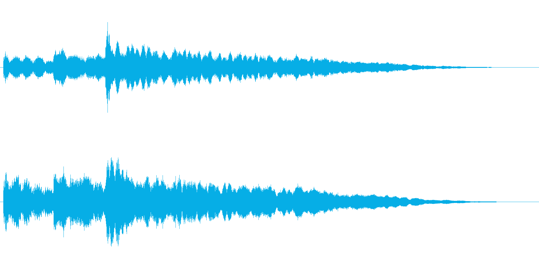 水と氷がテーマのアイキャッチ音の再生済みの波形