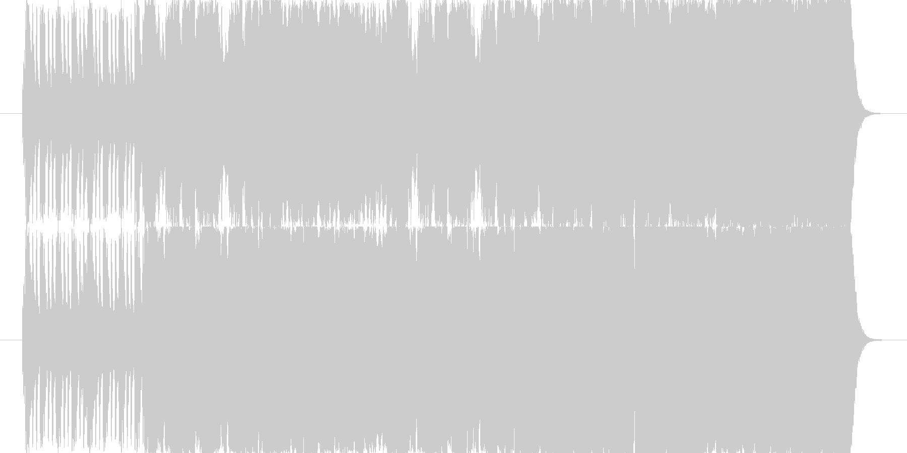 戦闘準備中の緊迫感のあるオーケストラ曲の未再生の波形