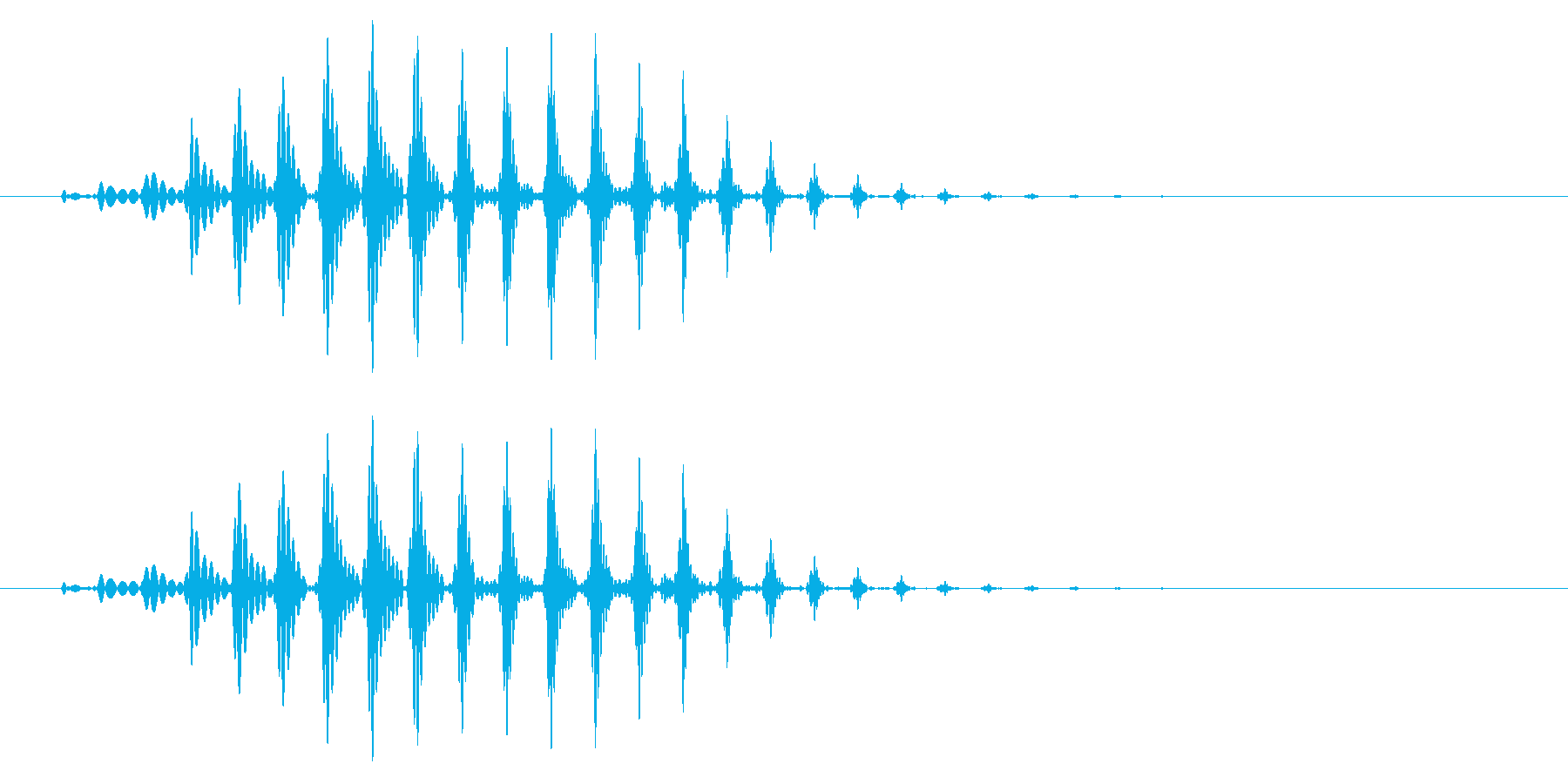モァッという低い効果音の再生済みの波形