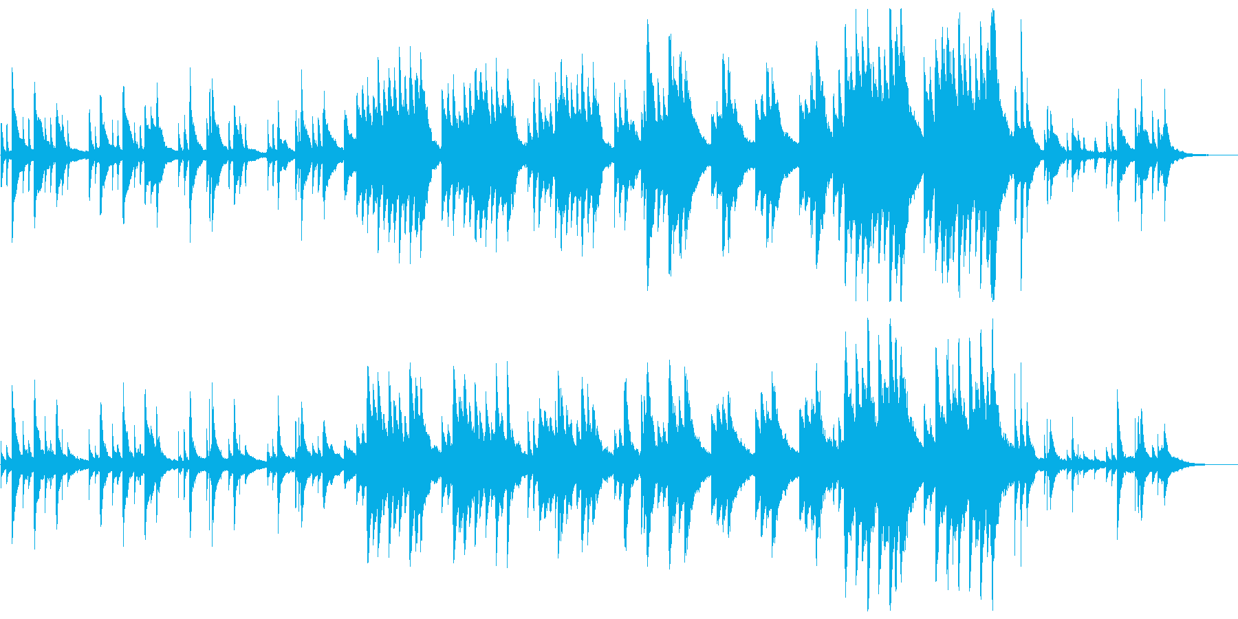 和を意識したピアノ曲の再生済みの波形