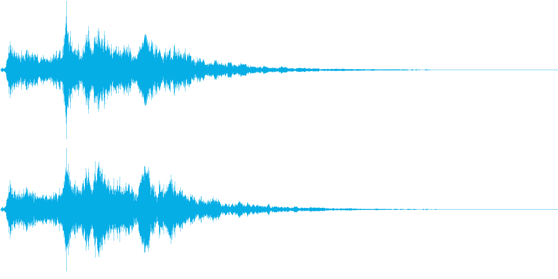 「シャンシャン」象徴的な鈴の音+リバーブの再生済みの波形