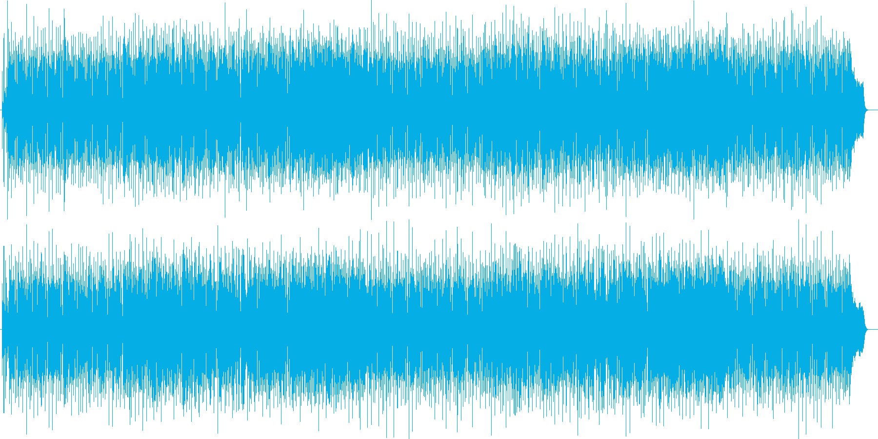 疾走感のあるシンセ・ギター・ドラム曲の再生済みの波形
