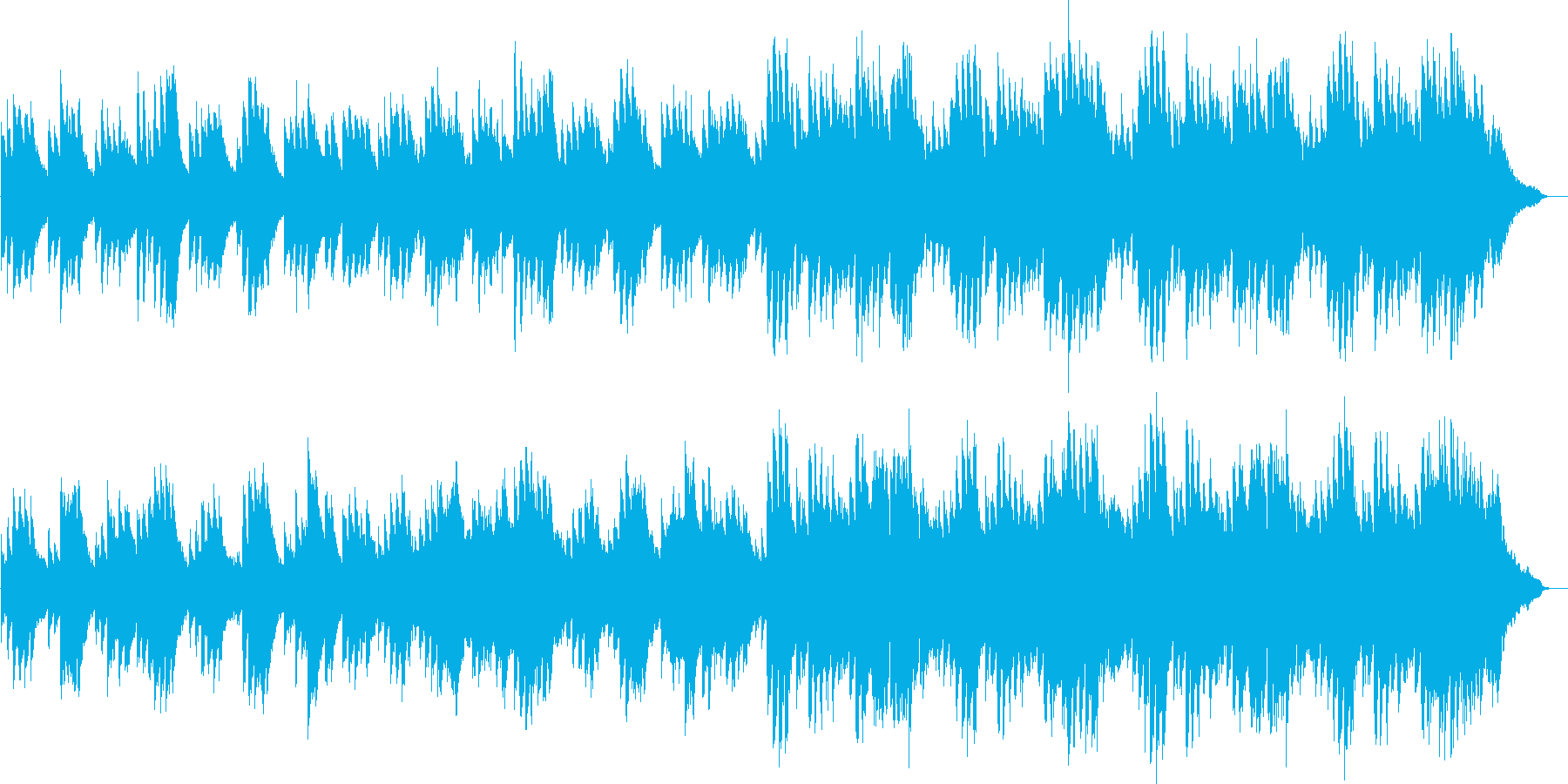 ピアノを主体とした静かめのBGMの再生済みの波形