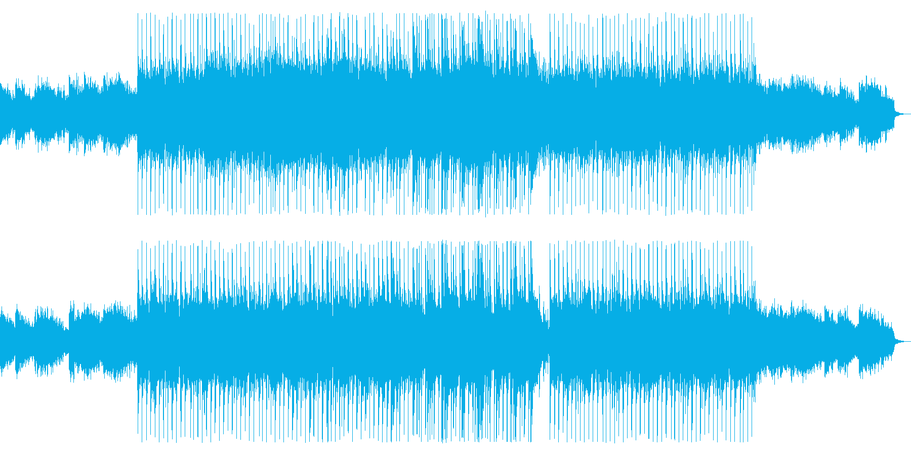 明るくウキウキするシンセサイザーの曲の再生済みの波形