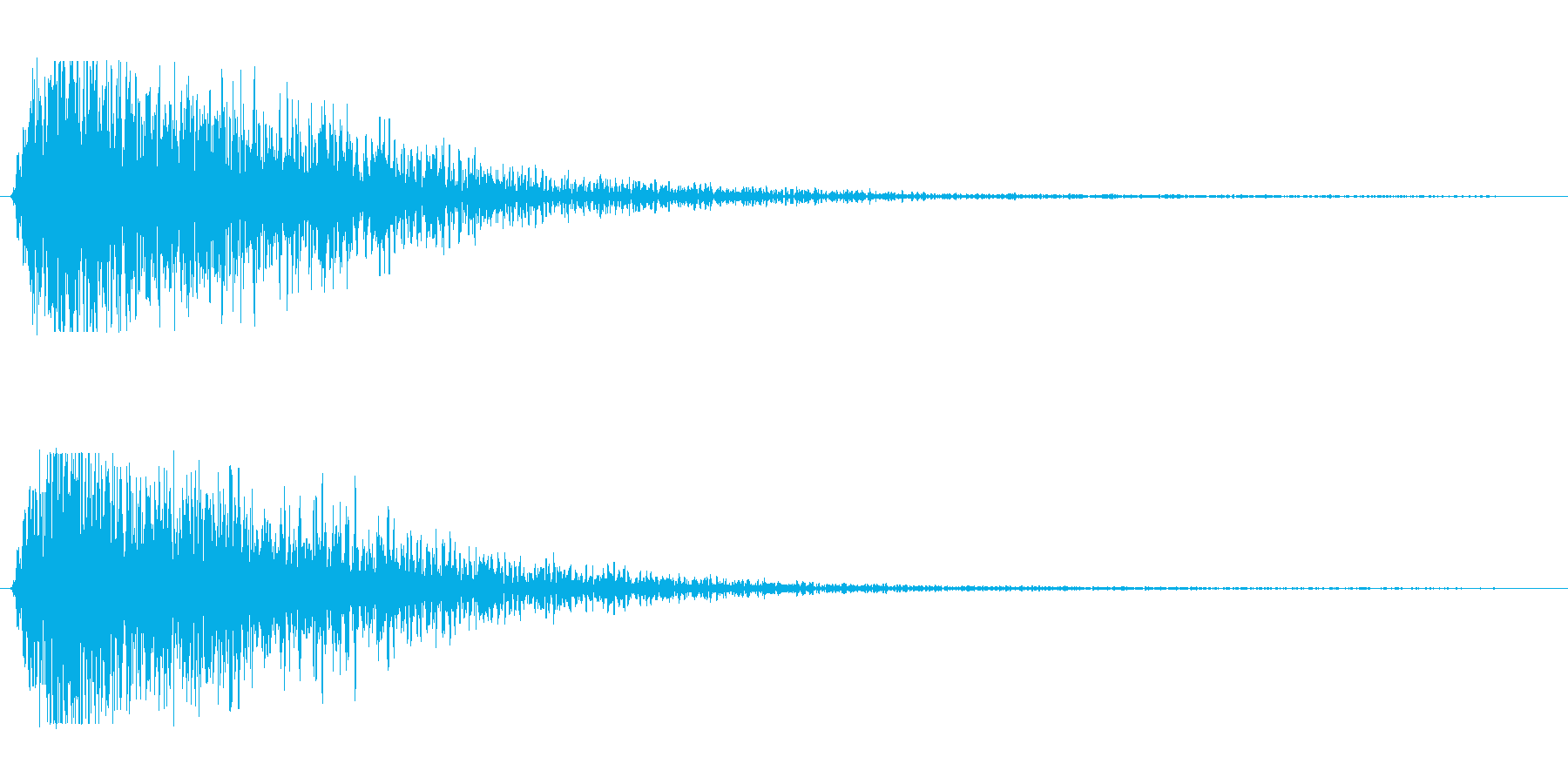 ガーン(重たくて低い強烈な衝撃音)の再生済みの波形