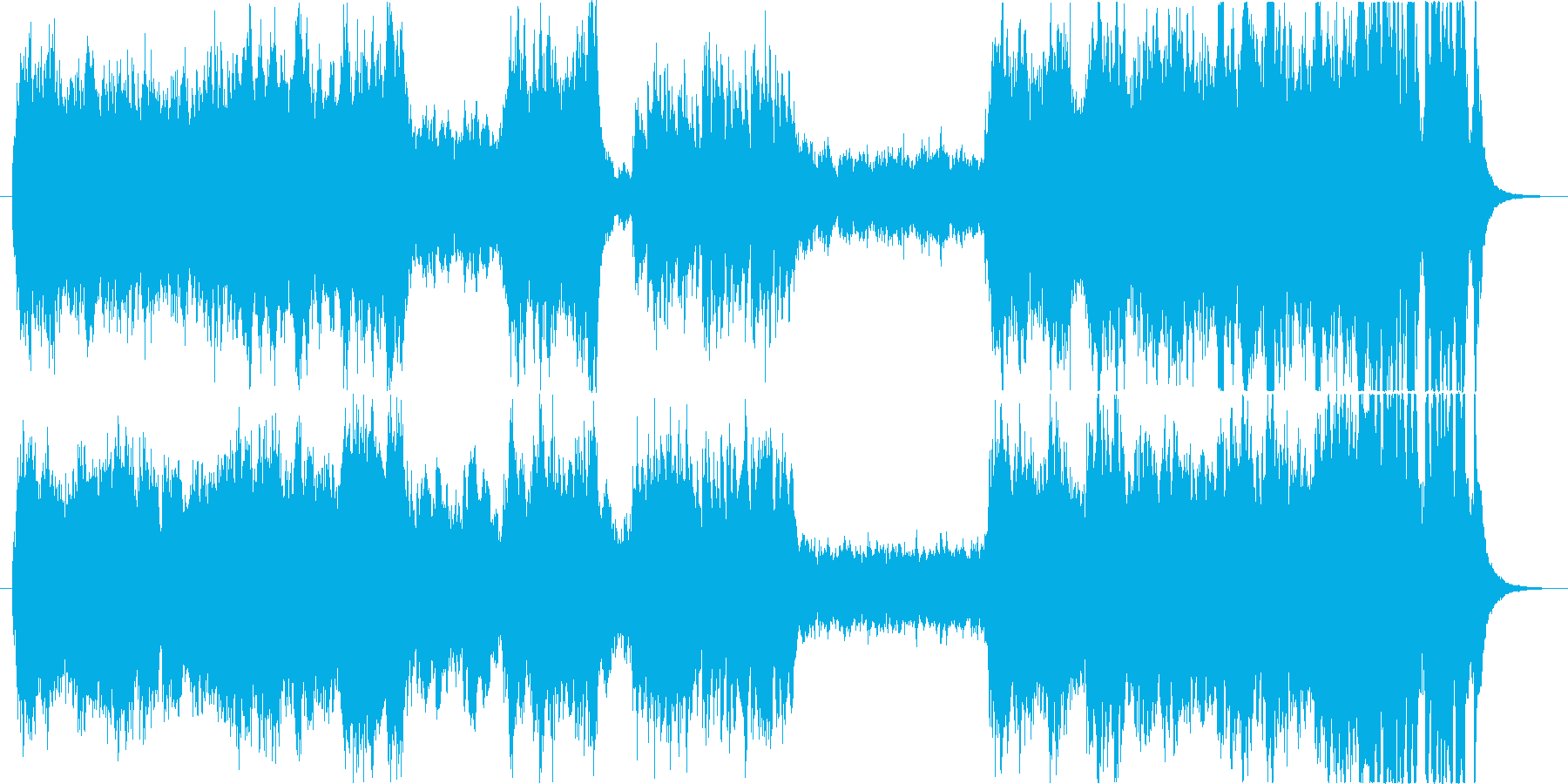 オーケストラの勝利感溢れる曲の再生済みの波形